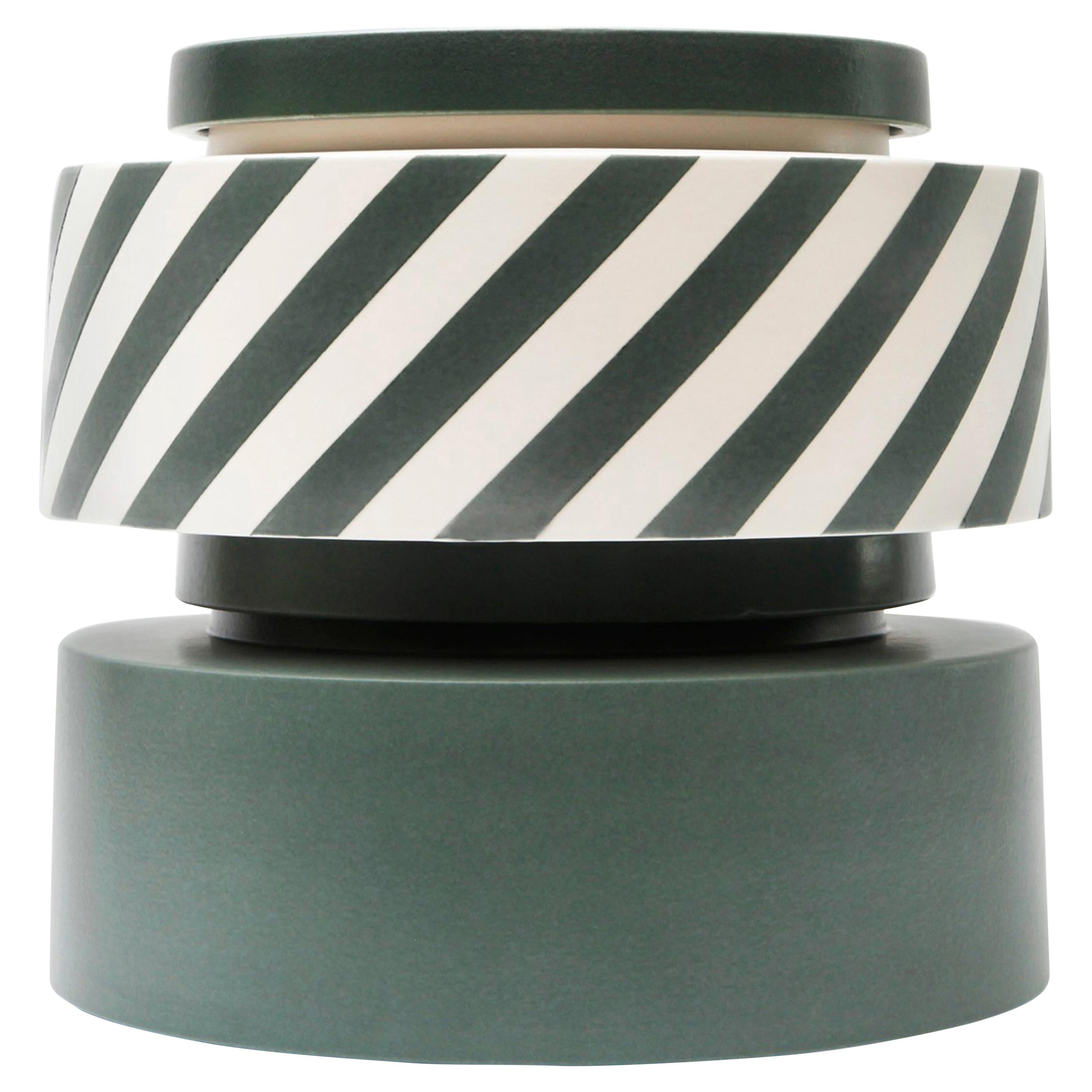 Silos Green and Stripes by Simona Cardinetti, Handmade in Italy For Sale