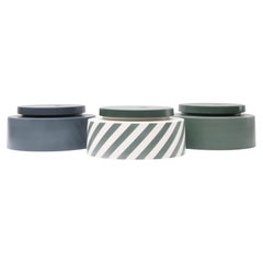 Silos, Handbemalte Keramikvase mit Linien, Made in Italy