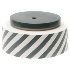 Silos, Handbemalte Keramikvase mit Linien, Made in Italy