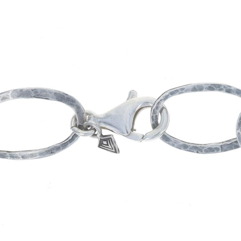 Silpada Oval Hammered Link Necklace - Sterling Silver 925 Adjustable Israel For Sale 1