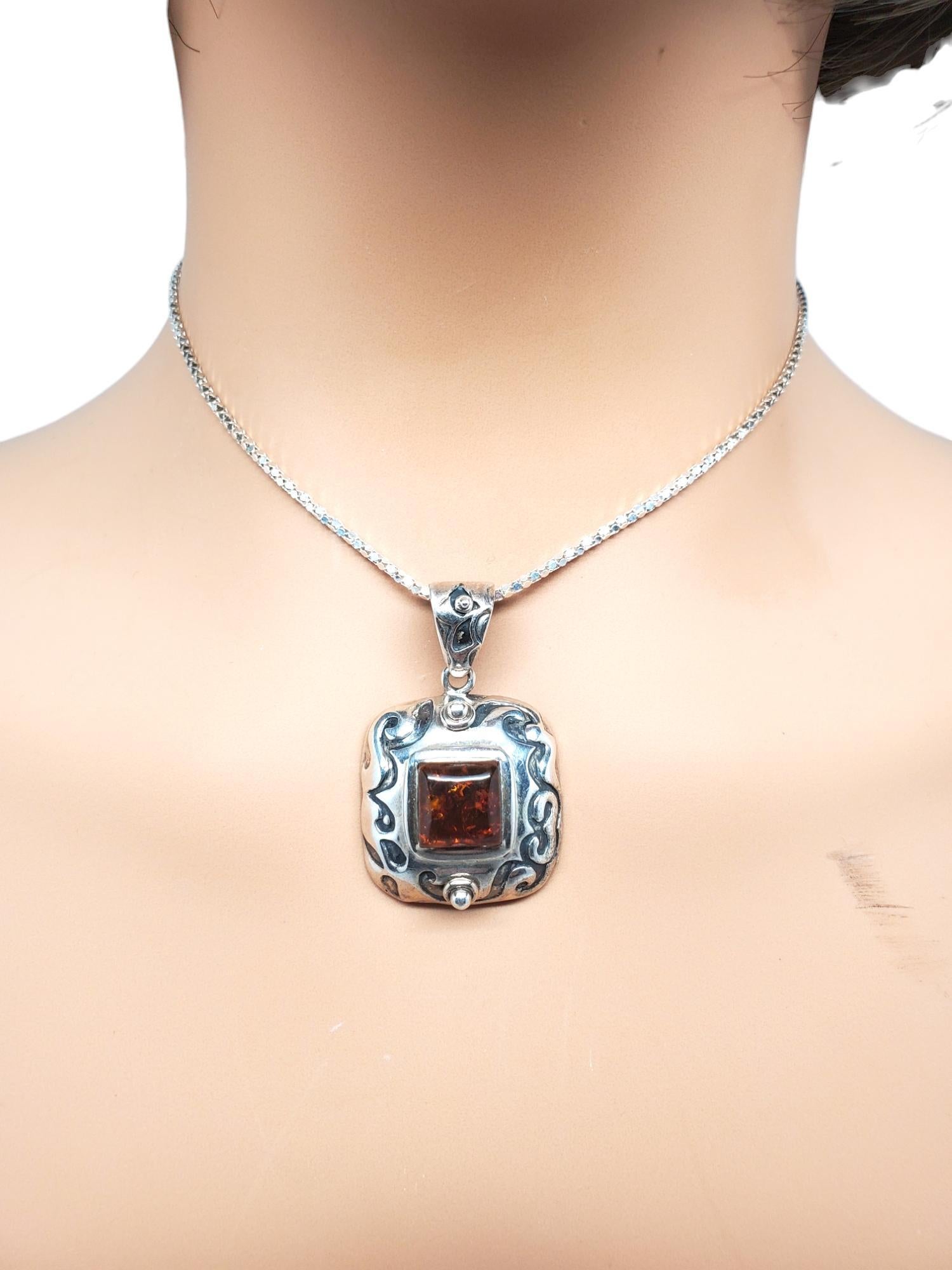 Ciondolo quadrato d'ambra in argento sterling Silpada #20746 in vendita 4