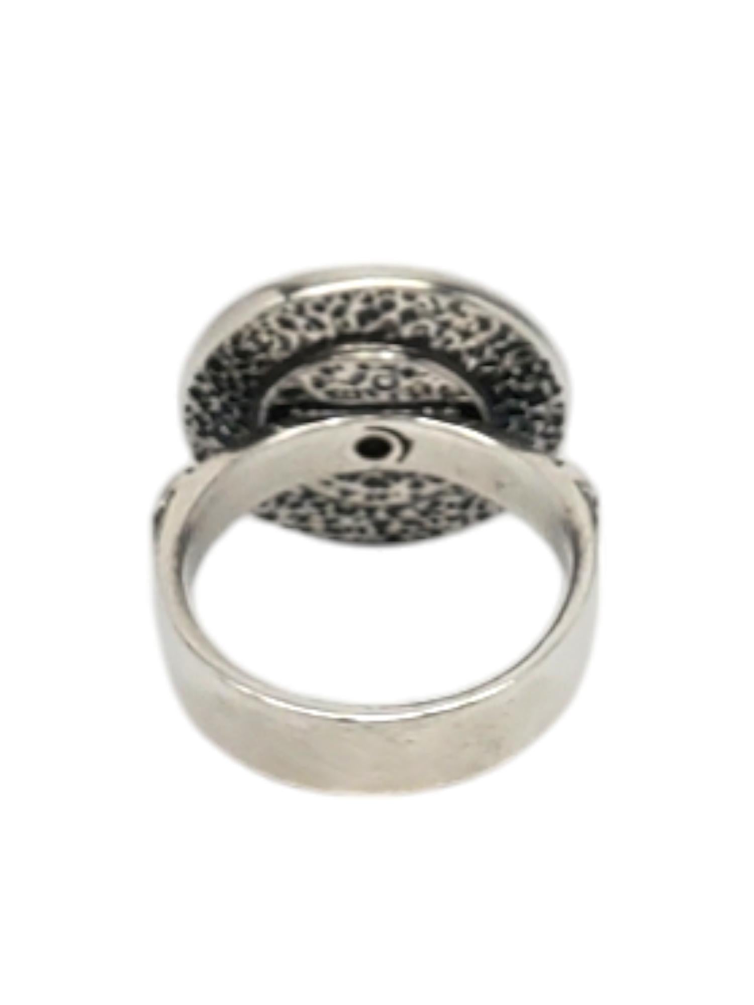 Silpada Sterling Silver Aztec Disc Ring Size 8 #20667 In Good Condition For Sale In Washington Depot, CT