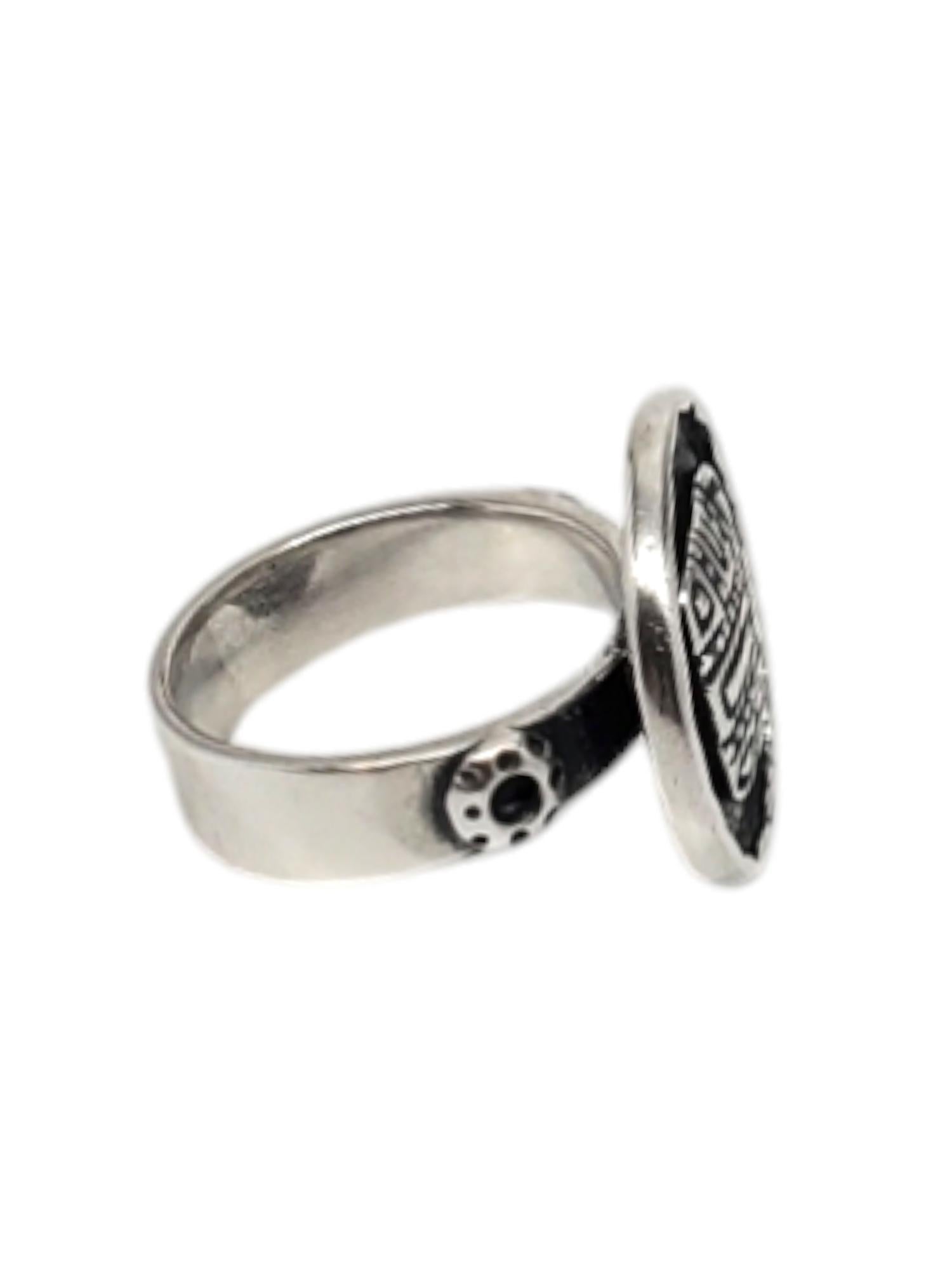 Women's Silpada Sterling Silver Aztec Disc Ring Size 8 #20667 For Sale
