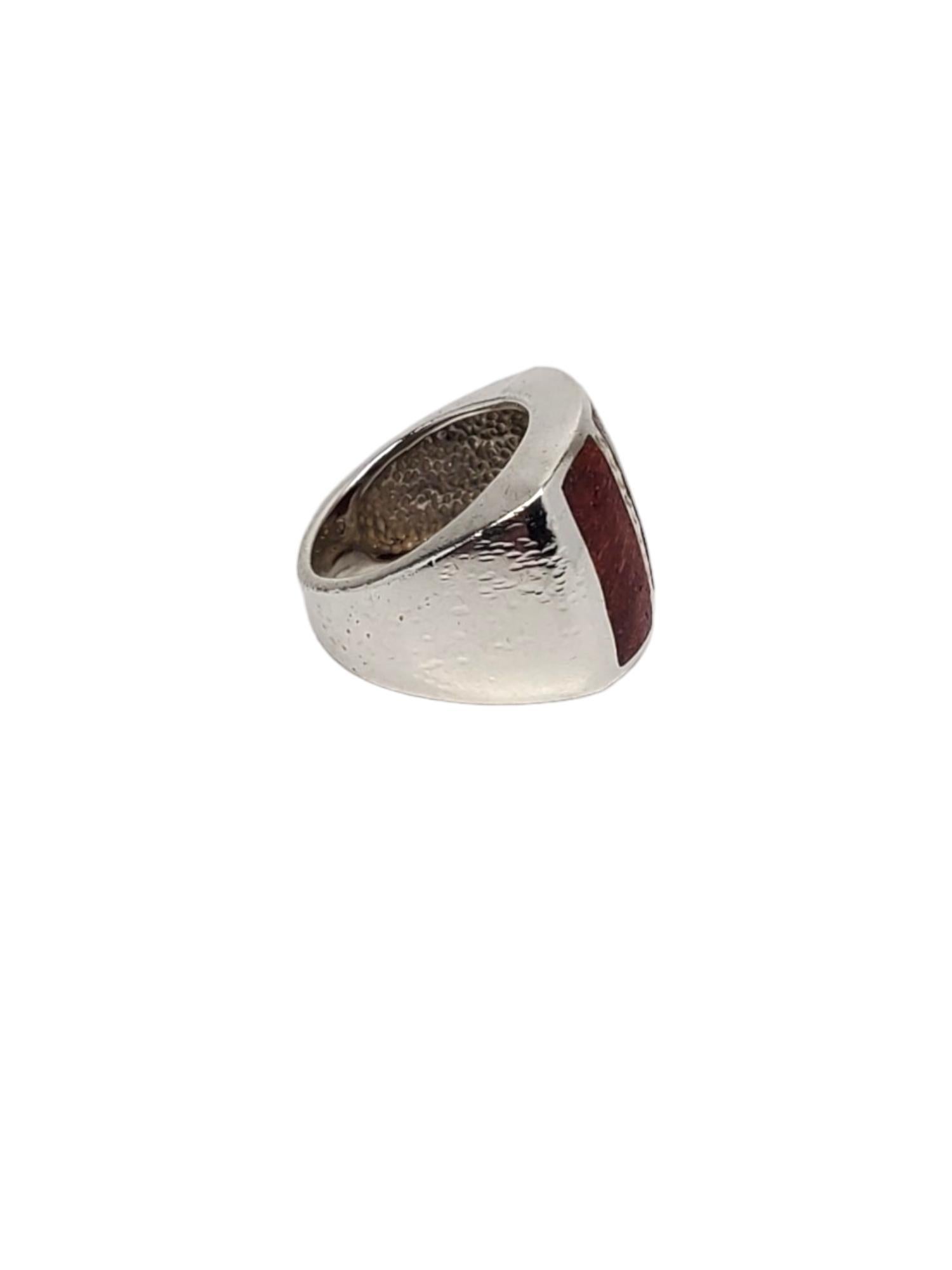 Anello di corallo in argento sterling Silpada misura 8 #17526 In condizioni buone in vendita a Washington Depot, CT