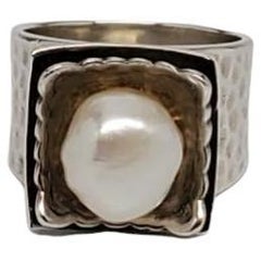 Silpada Sterling Silver Fresh Water Pearl Ring Size 5.75 #17528