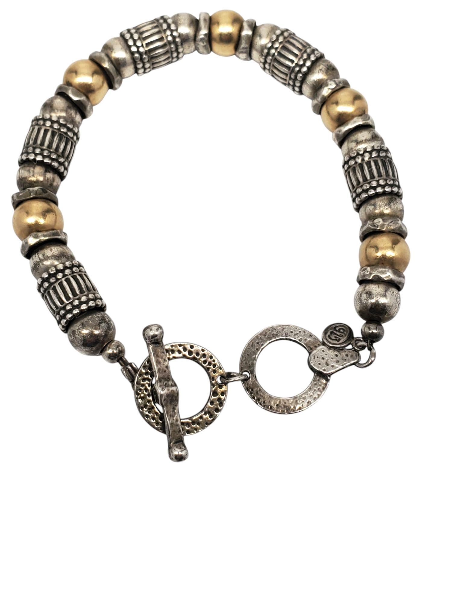 Silpada Sterling Silver & Gold Tone Bead Bracelet #21029 For Sale 1