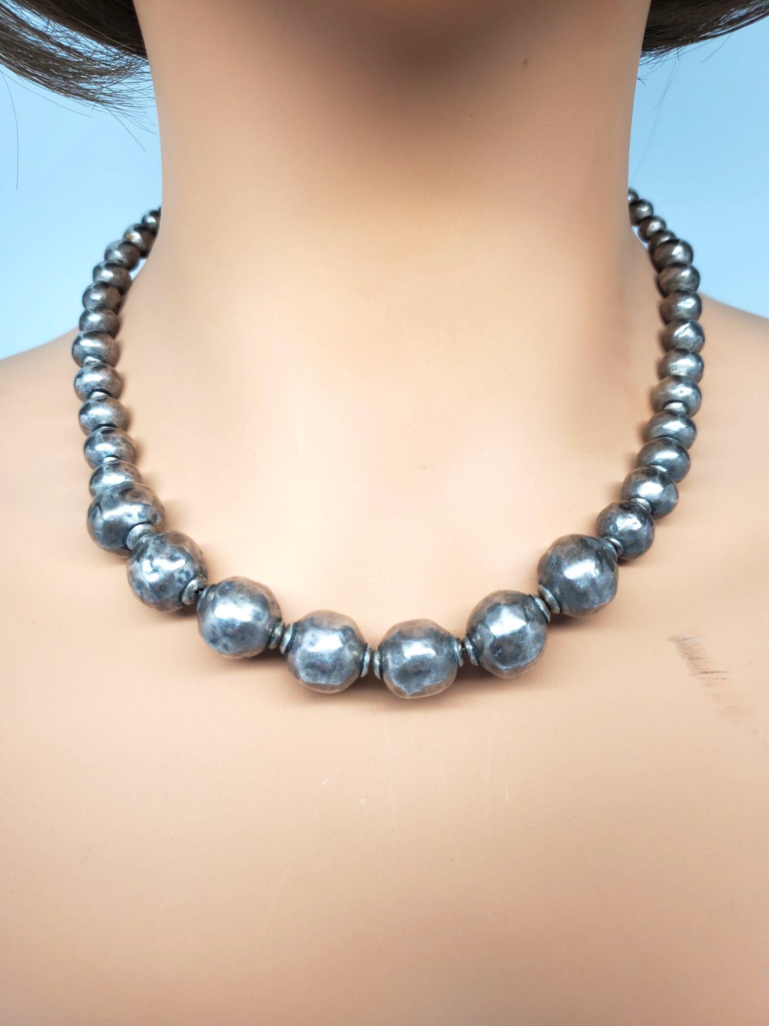 Silpada Sterlingsilber gehämmerte Perlenkette 18