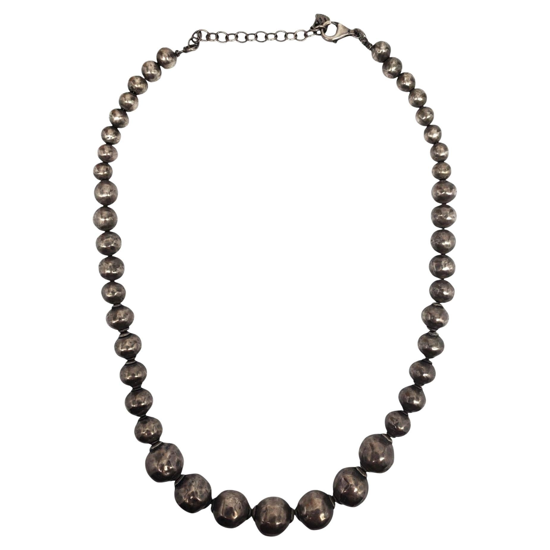 Silpada Sterlingsilber gehämmerte Perlenkette 18" - 20" #21174