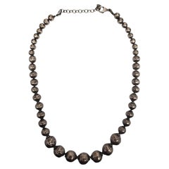 Silpada Sterling Silver Hammered Bead Necklace 18" - 20" #21174