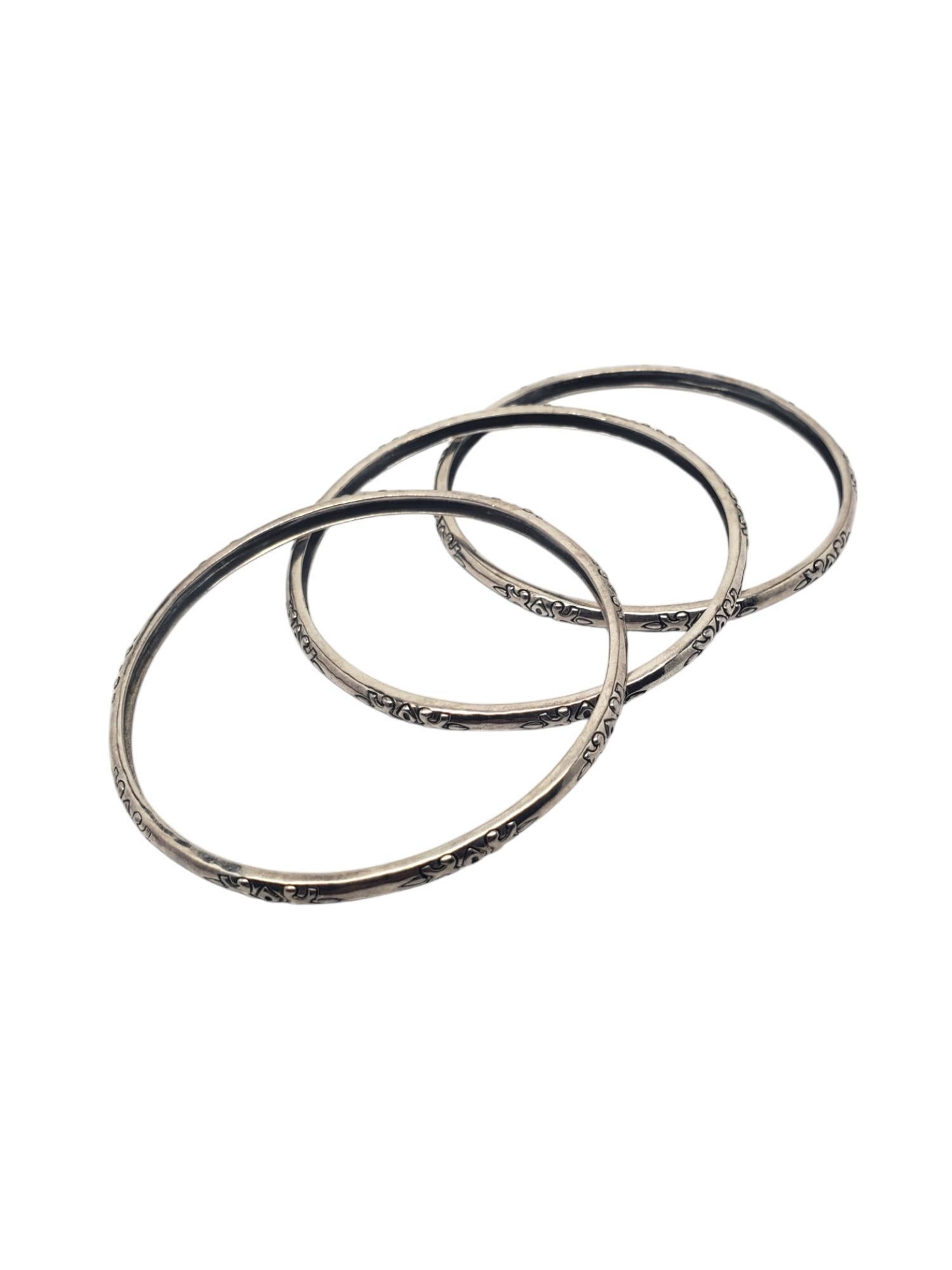 Ensemble de 3 bracelets XO Silpada en argent sterling avec saule n° 19624 Bon état - En vente à Washington Depot, CT
