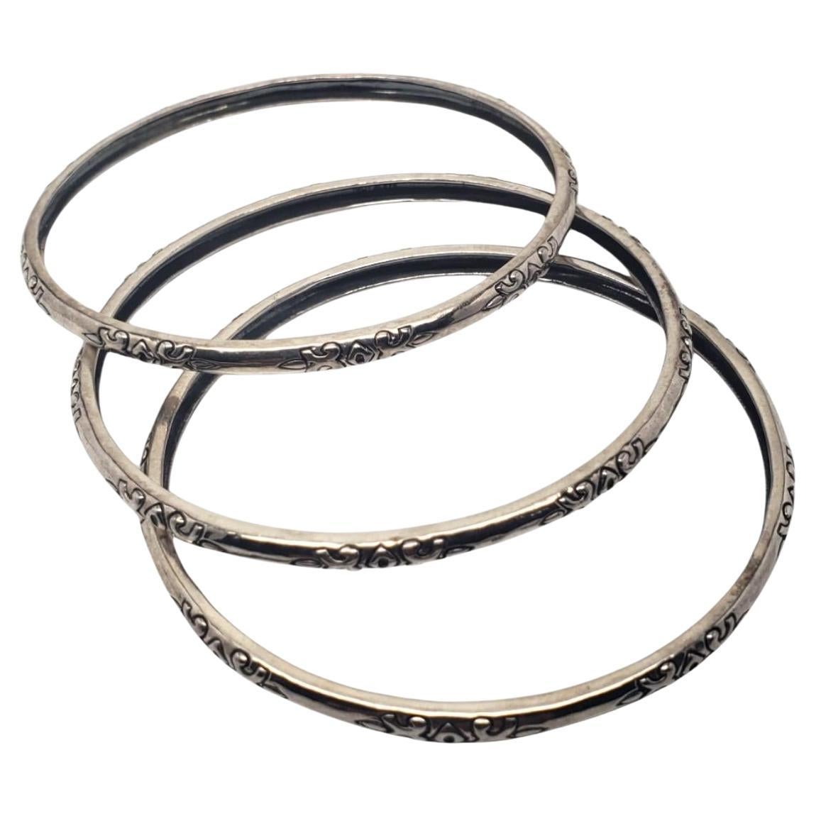 Ensemble de 3 bracelets XO Silpada en argent sterling avec saule n° 19624 en vente