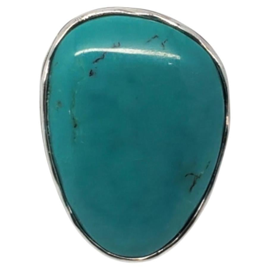 Silpada Sterling Silver Tumble Turquoise Ring Size 7 # 20833
