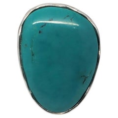 Silpada Sterling Silver Tumble Turquoise Ring Size 7 # 20833