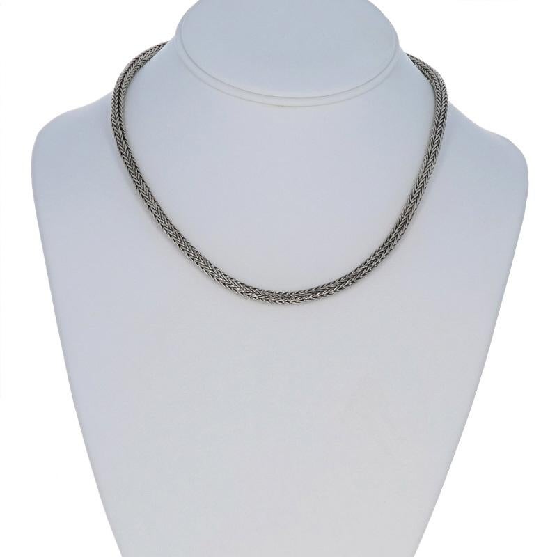 Silpada Woven Wheat Round Foxtail Chain Necklace 16 3/4