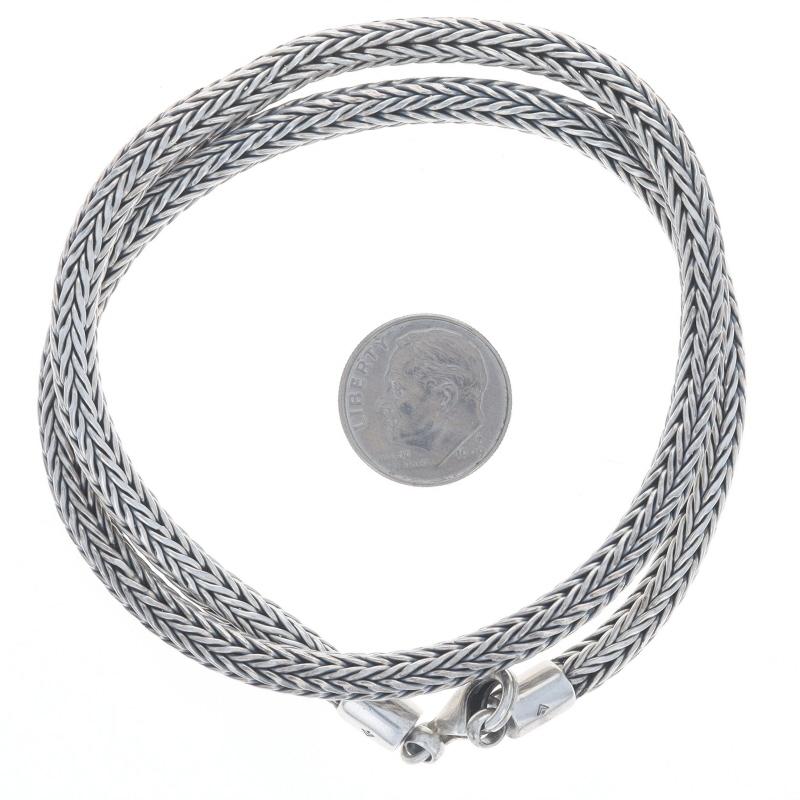 Women's Silpada Woven Wheat Round Foxtail Chain Necklace 16 3/4