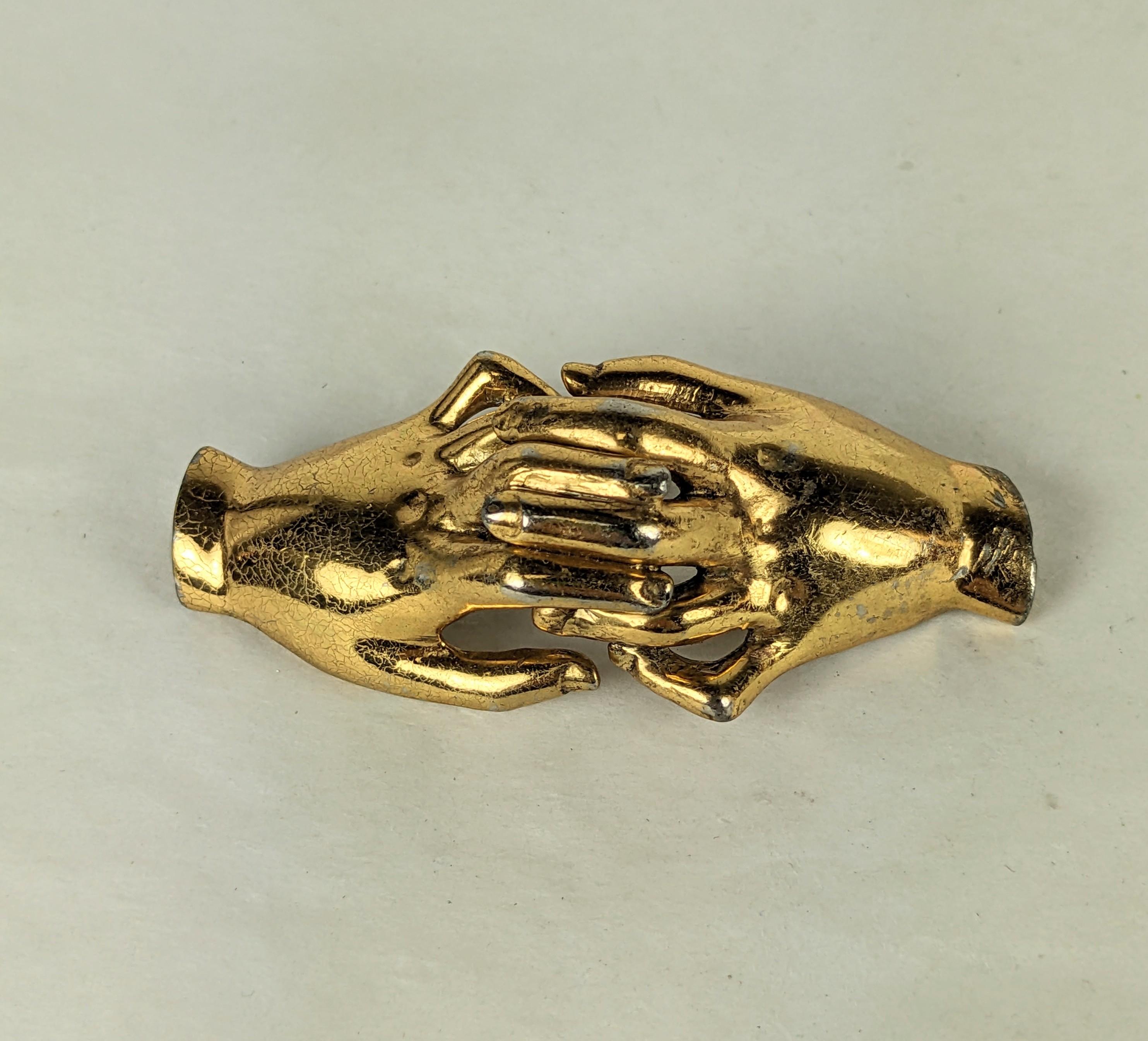 Silson Clutched Hands Retro Corsage Brooch For Sale 1