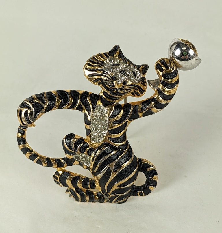 18K White Solid Gold Womens Diamond Emerald Tiger Animal Ring 4.80