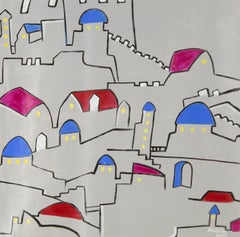 Silu Niu Abstract Original Oil On Canvas "City of Cottages"