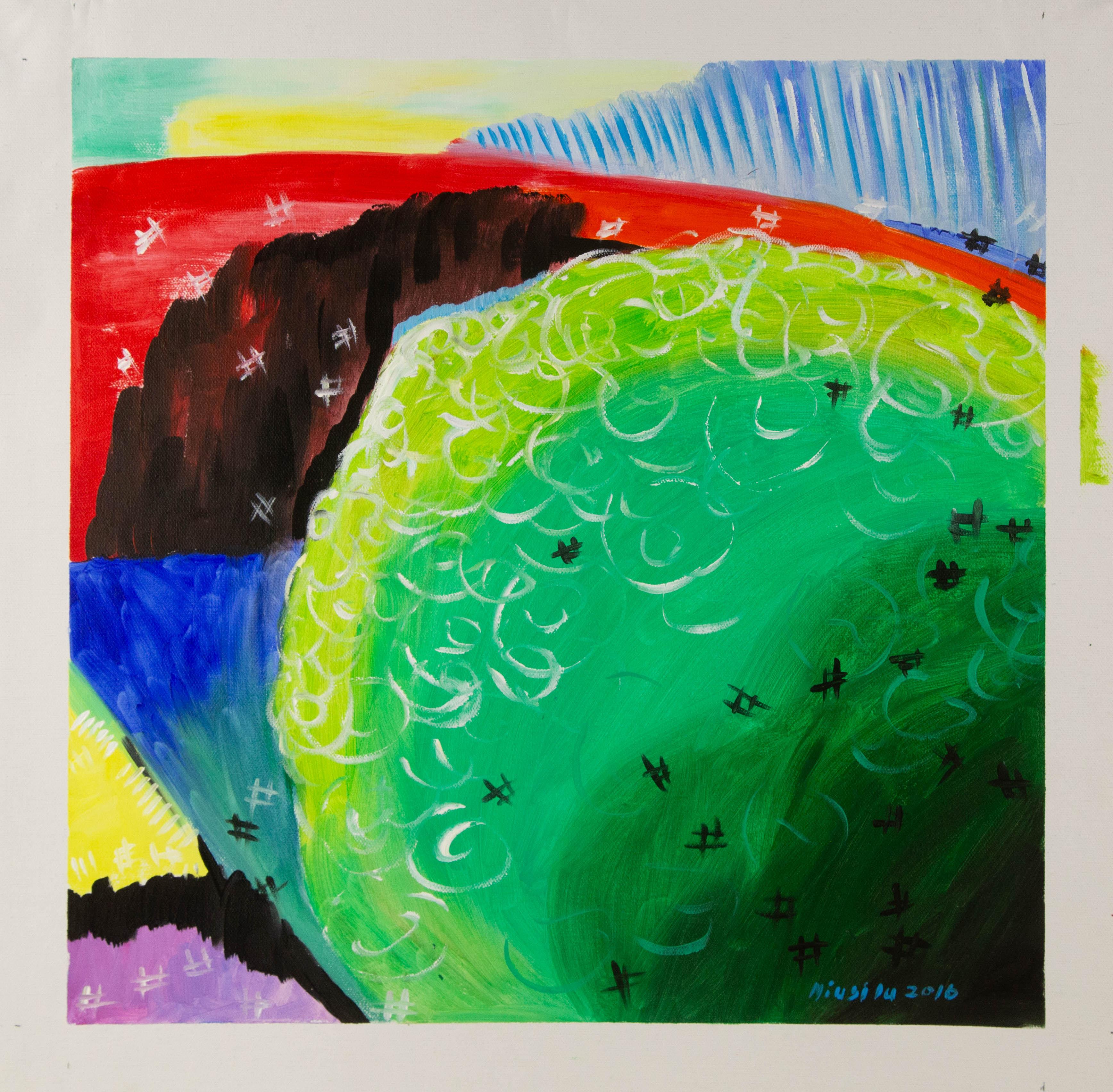 Silu Niu Óleo Original Abstracto Sobre Lienzo 