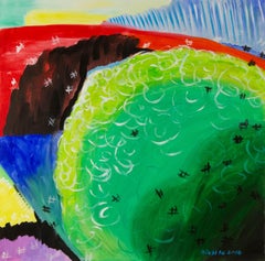 Silu Niu Abstract Original Oil On Canvas "Grass is Greener"