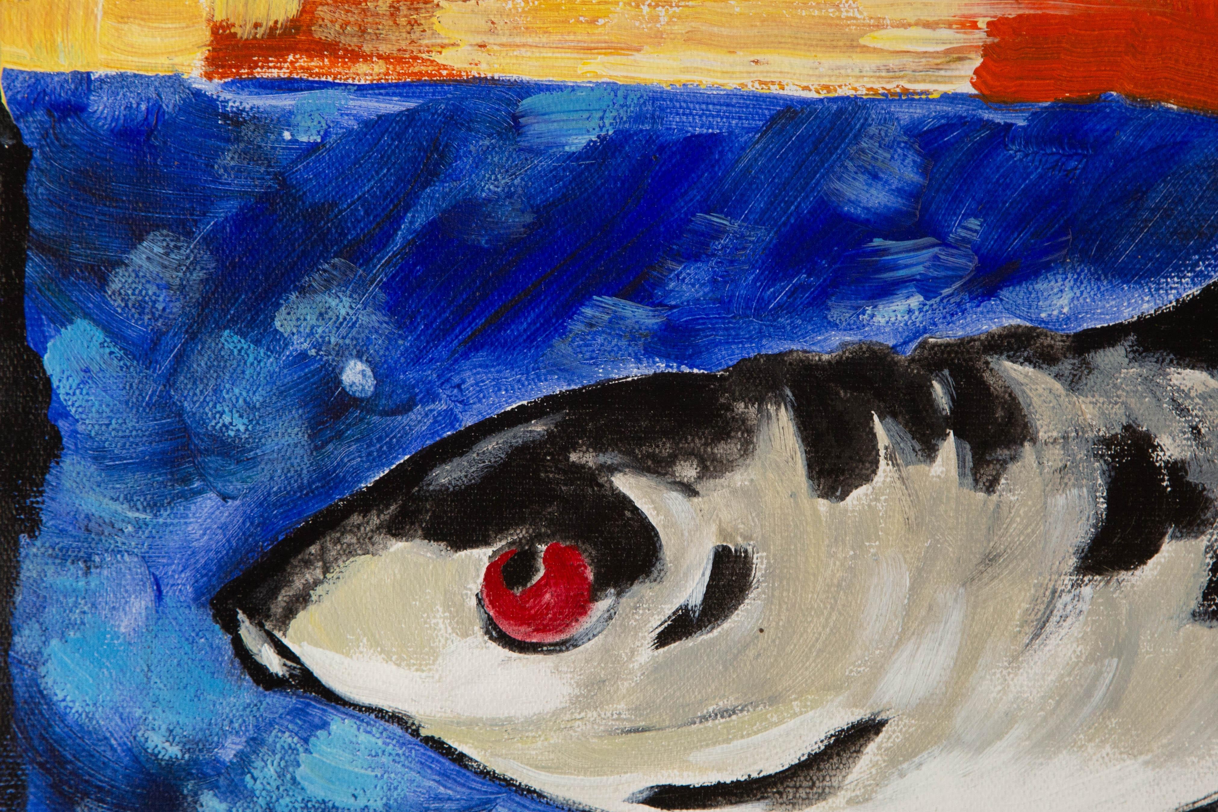 Silu Niu Animal Original Acrylic On Canvas 