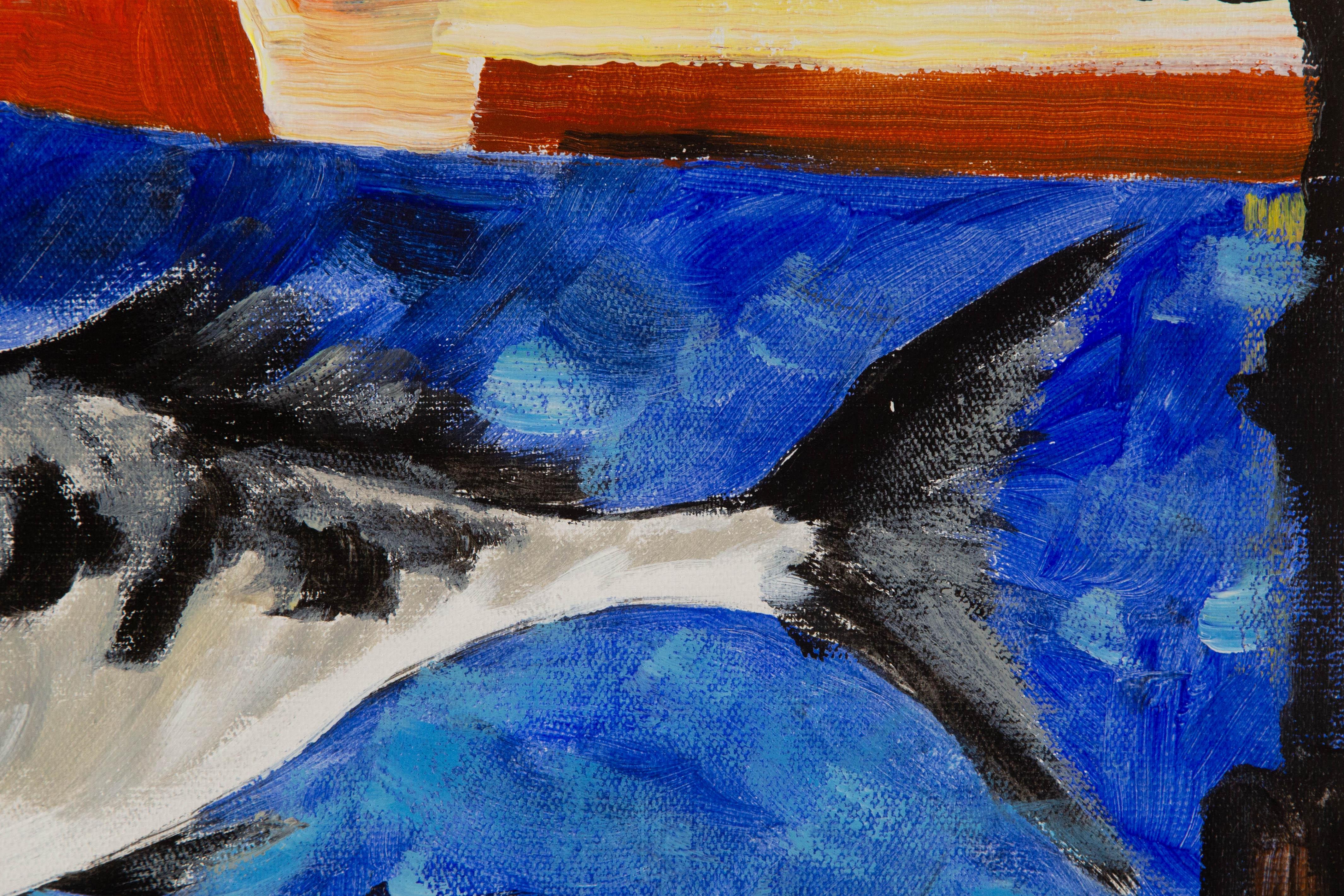 Silu Niu Animal Original Acrylic On Canvas 