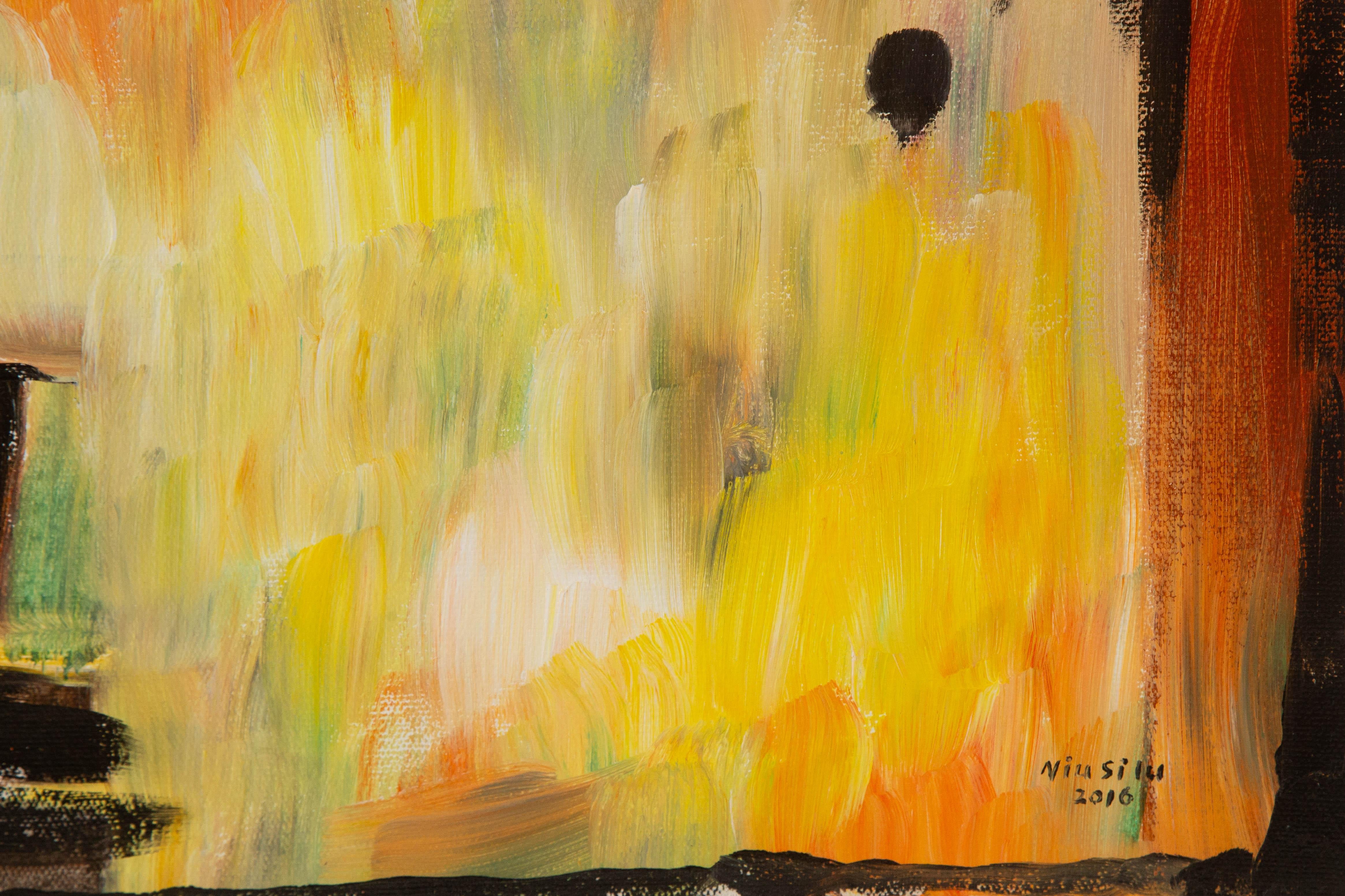 Silu Niu Animal Original Acrylic On Canvas 