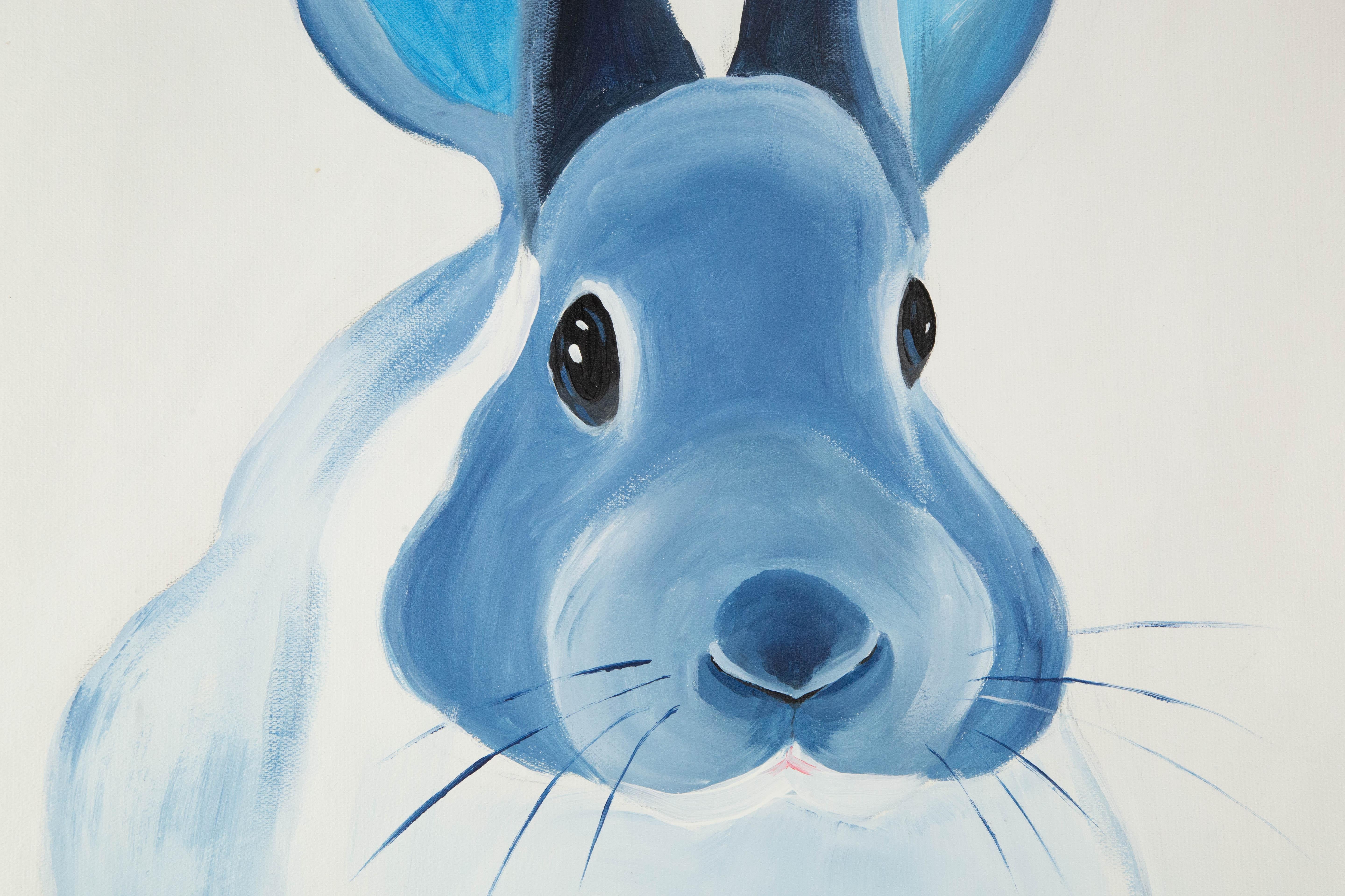 Silu Niu Tier Original Acryl auf Leinwand „Waitting - Blue“ im Angebot 2