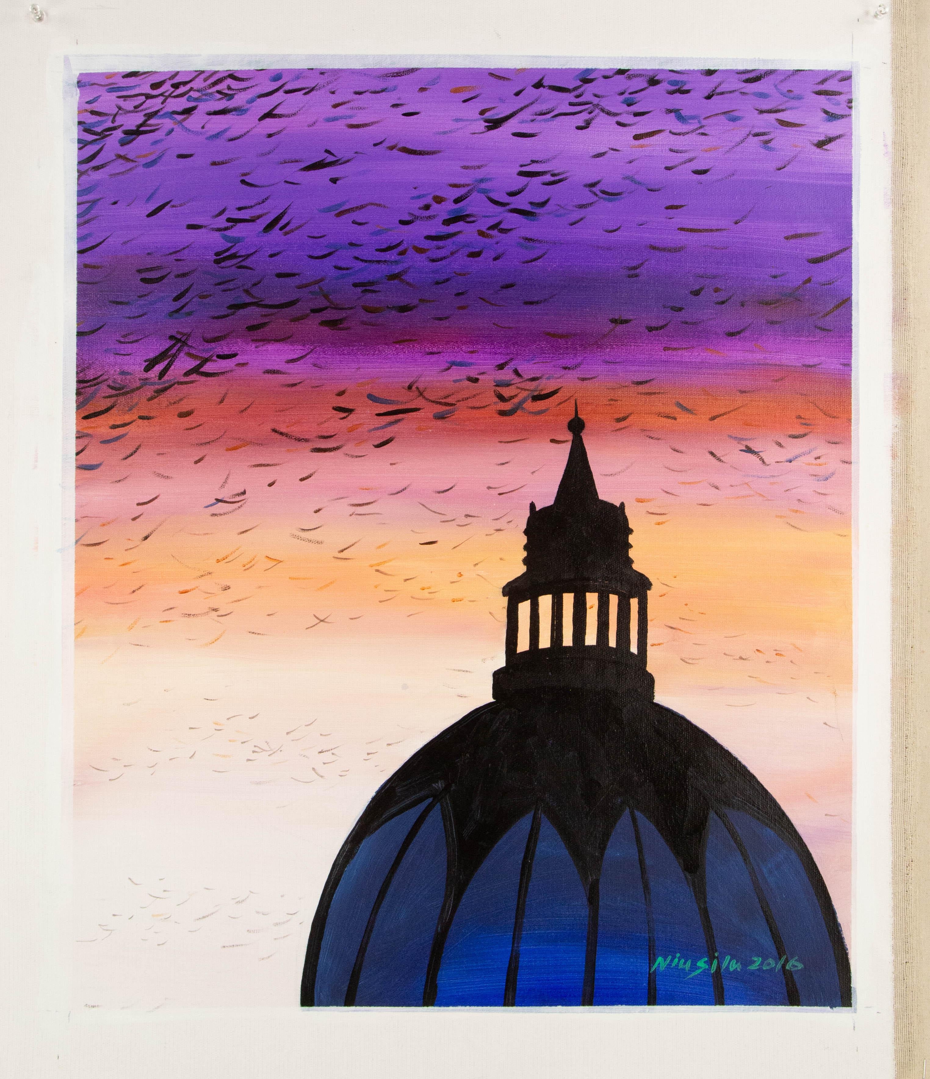 Silu Niu Zeitgenössische Original-Acryl auf Leinwand 