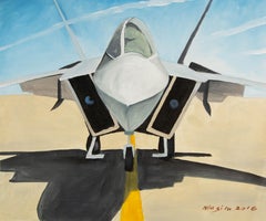 Acrilico originale contemporaneo su tela "The Fighter" di Silu Niu