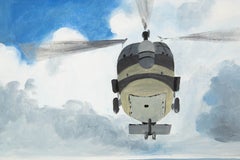 Silu Niu Acrílico original contemporáneo sobre lienzo "El helicóptero"