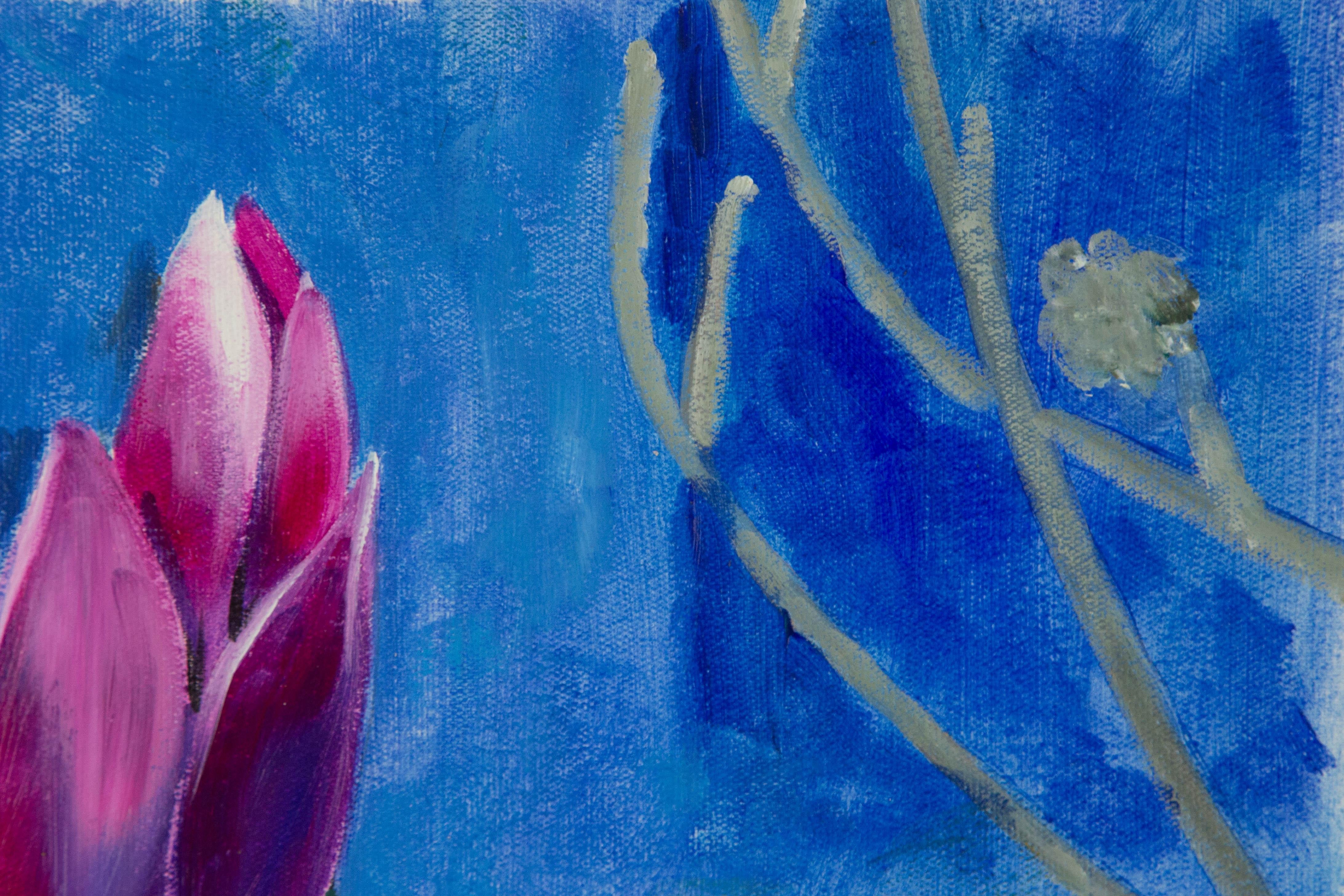 Silu Niu Floral Original Acrylic On Canvas 