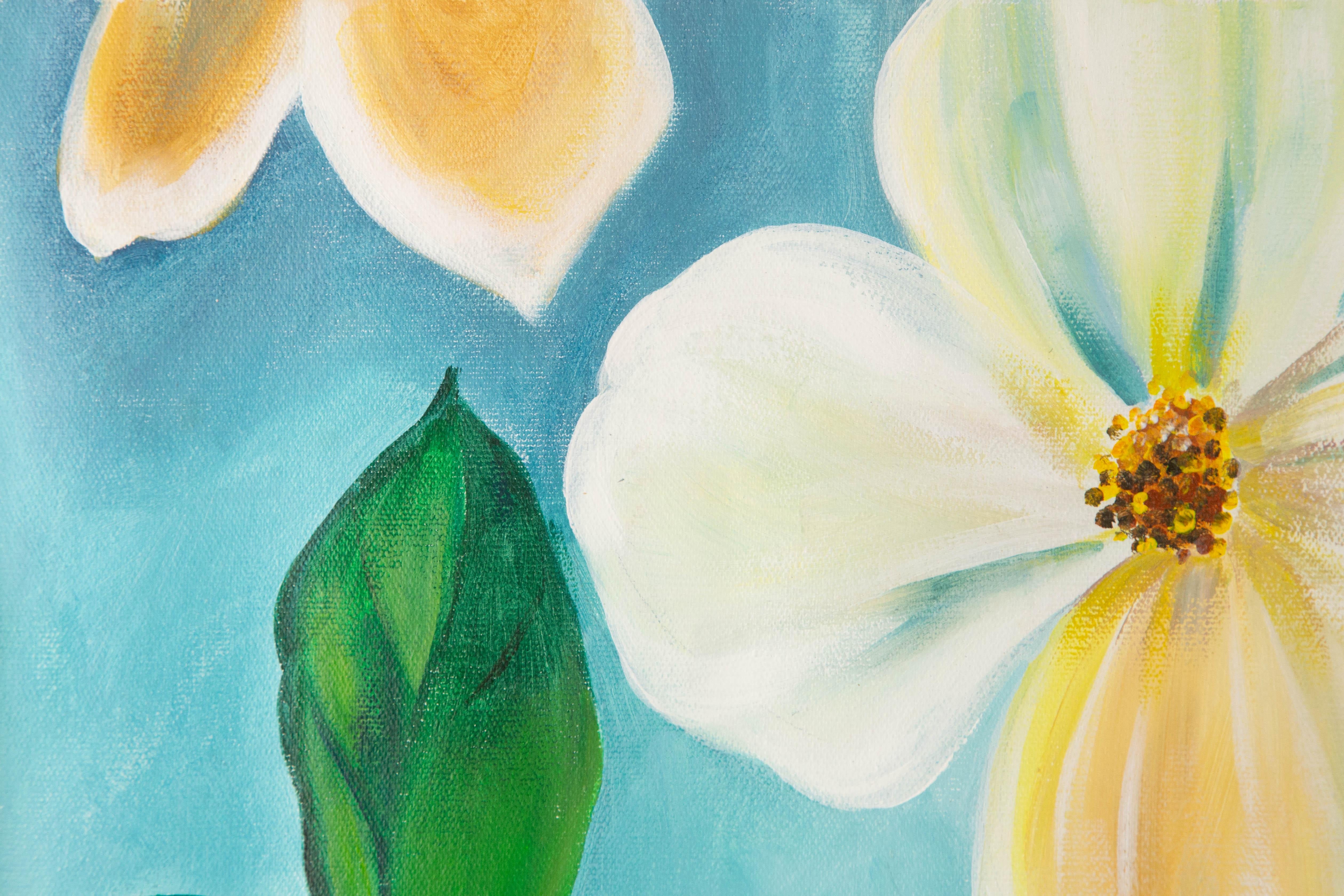 Silu Niu Floral Óleo original sobre lienzo 