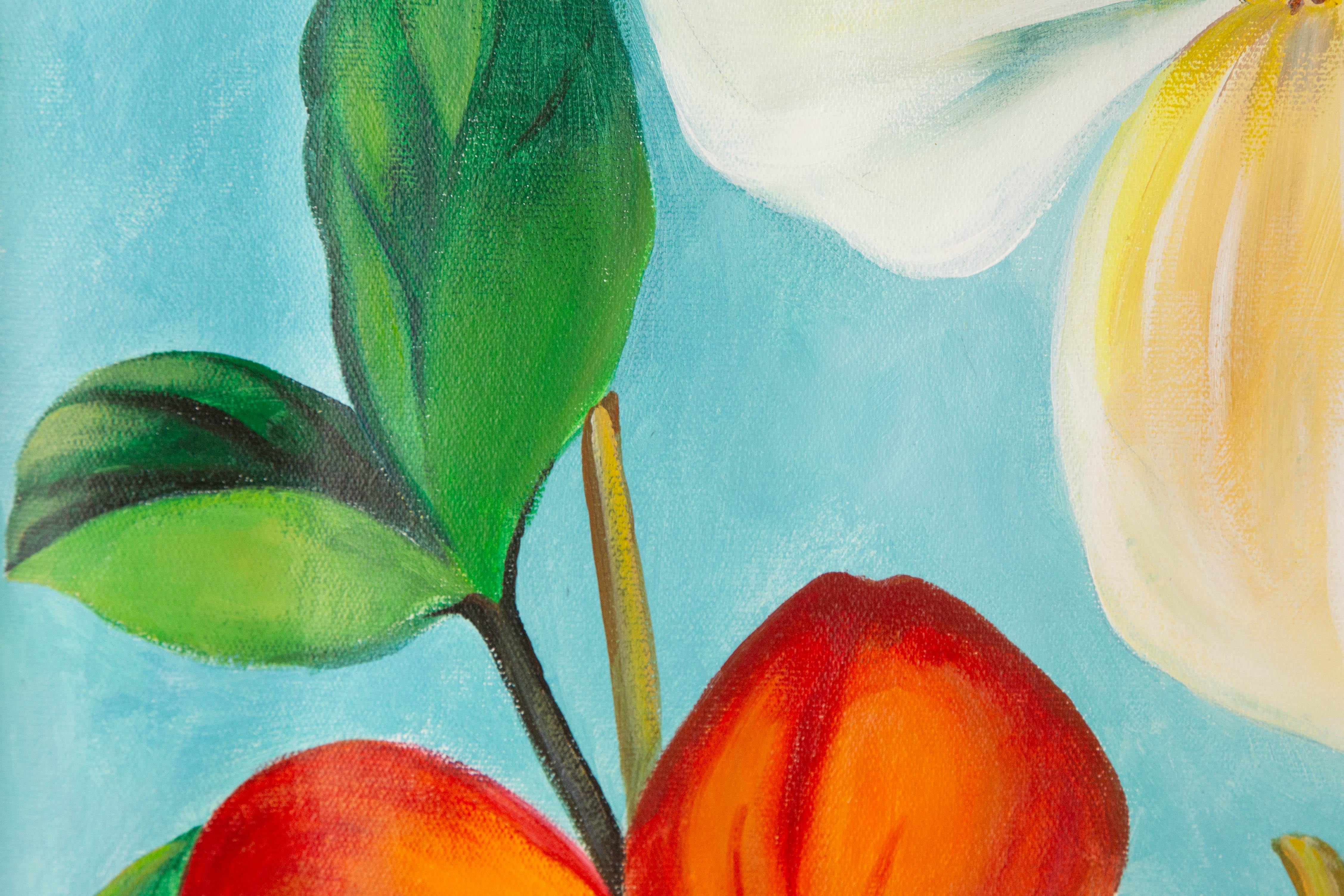 Silu Niu Floral Óleo original sobre lienzo 