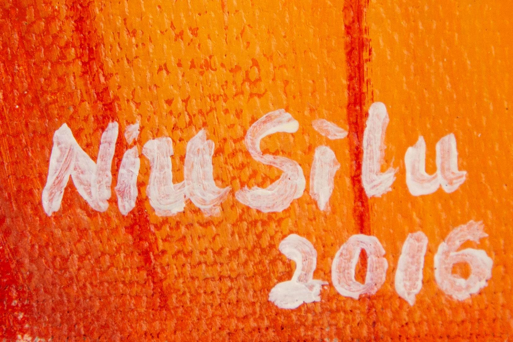 Silu Niu Floral Óleo original sobre lienzo 