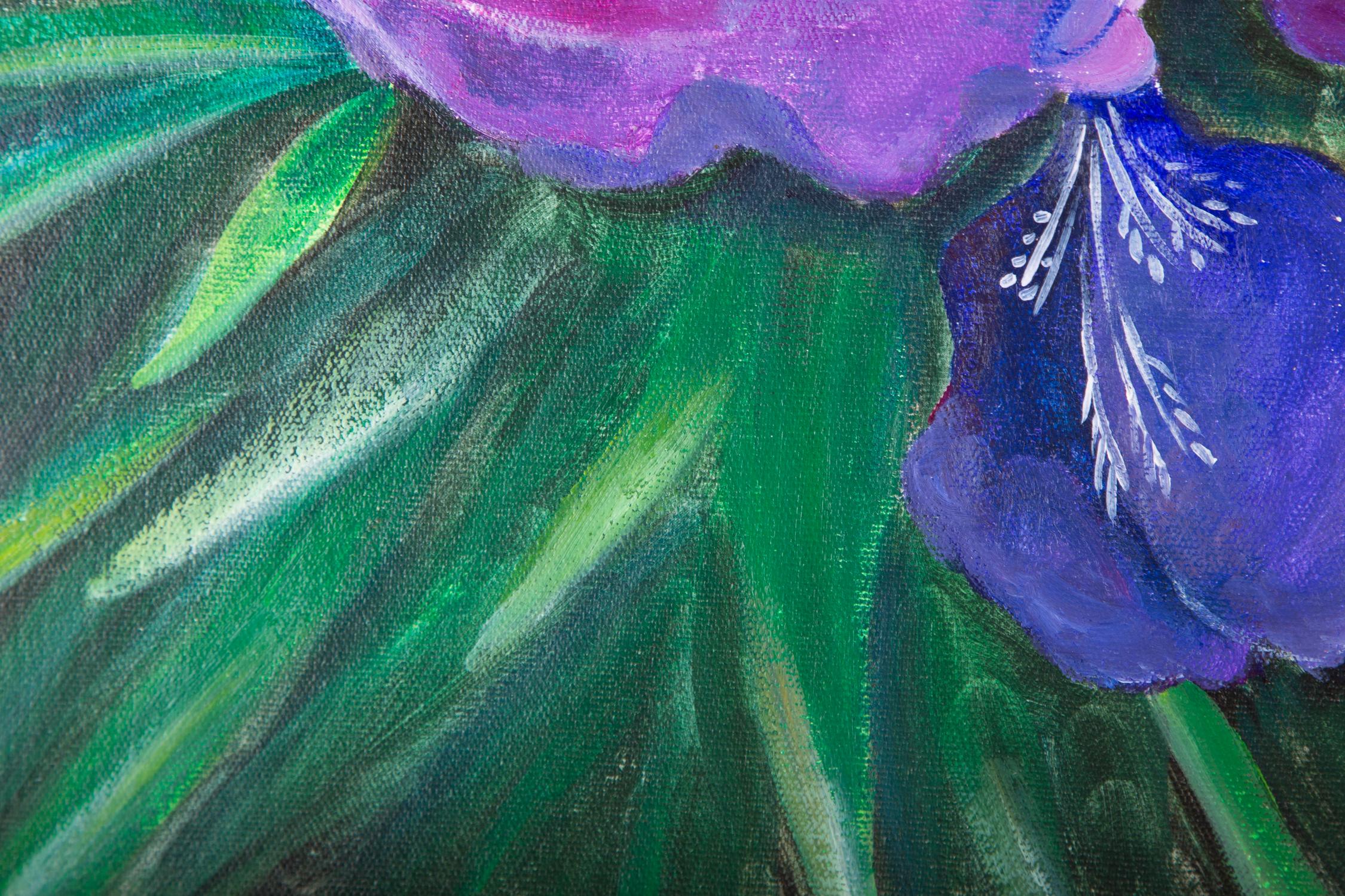Impressionistisches Original-Ölgemälde „Iris 3“ von Silu Niu im Angebot 5