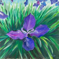 Impressionistisches Original-Ölgemälde „Iris 3“ von Silu Niu