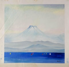 Silu Niu Paesaggio Acrilico Originale Su Tela "Monte Fuji"