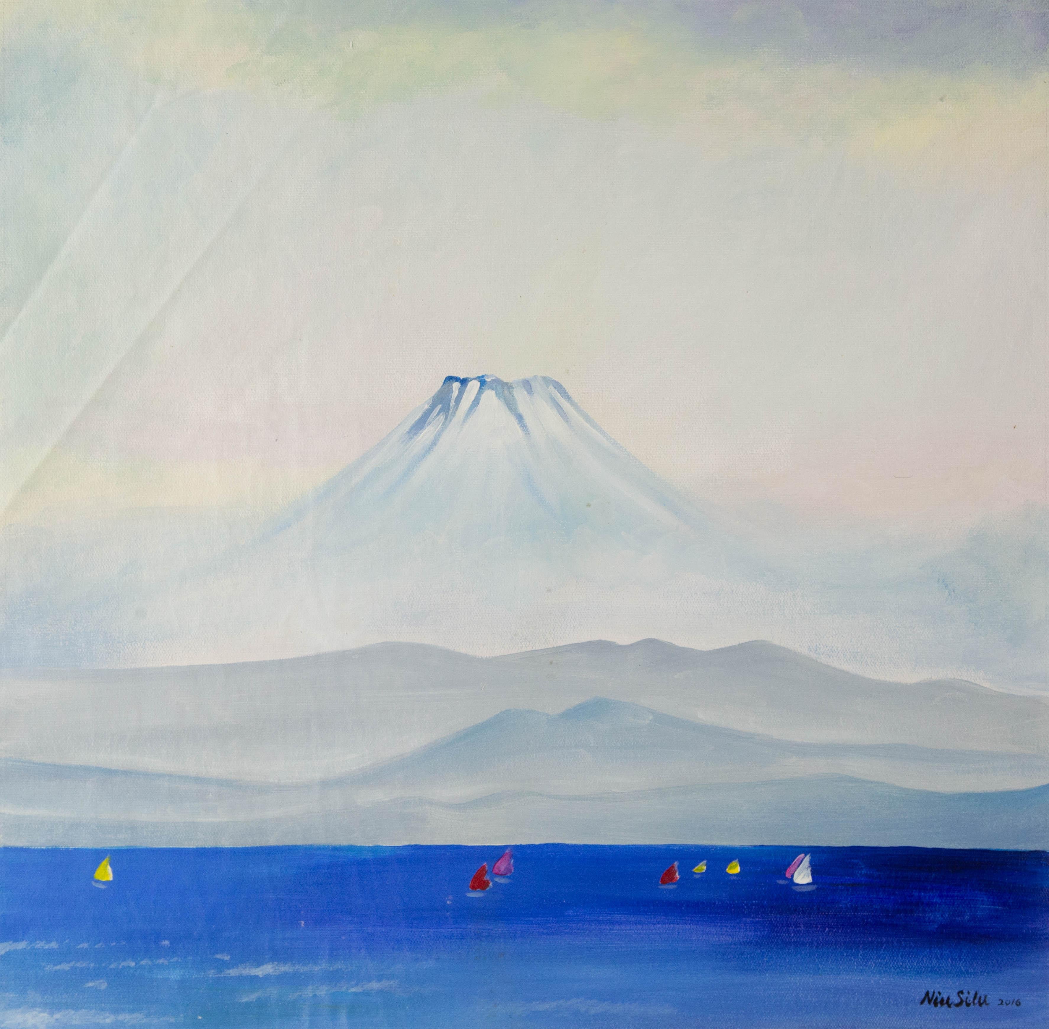 Silu Niu Paesaggio Acrilico Originale Su Tela "Monte Fuji"