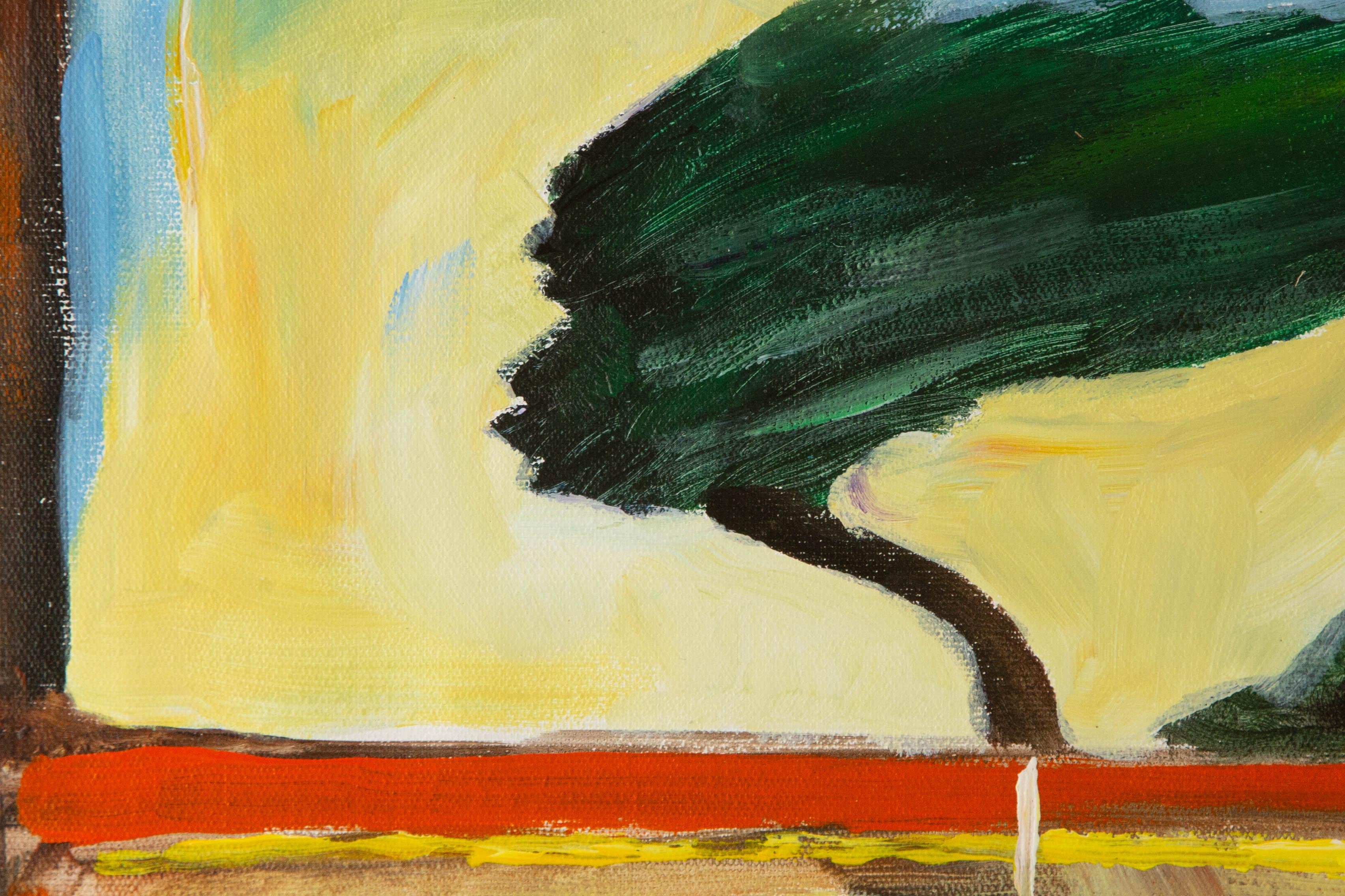 Silu Niu Landscape Original Acrylic On Canvas 