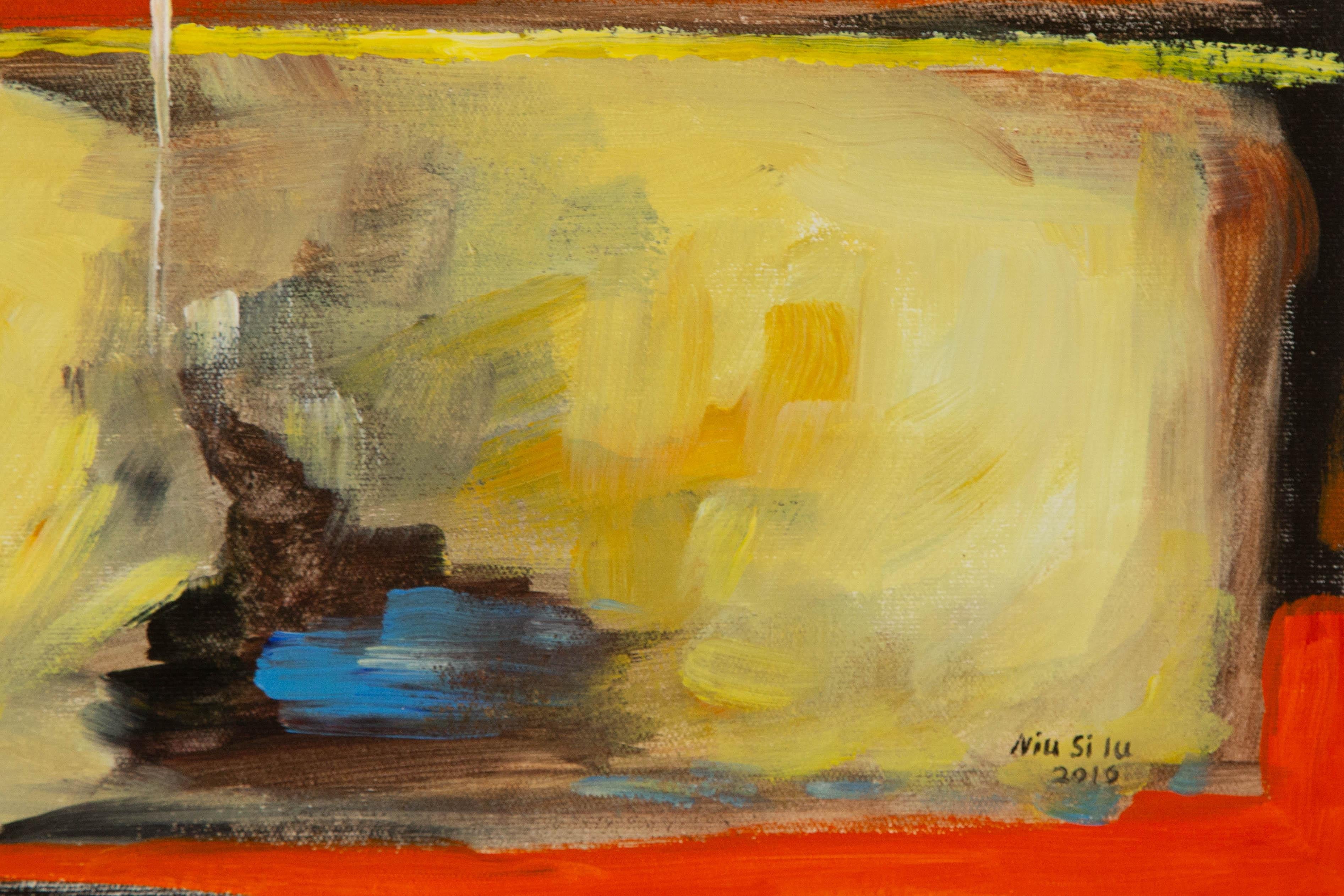 Silu Niu Landscape Original Acrylic On Canvas 