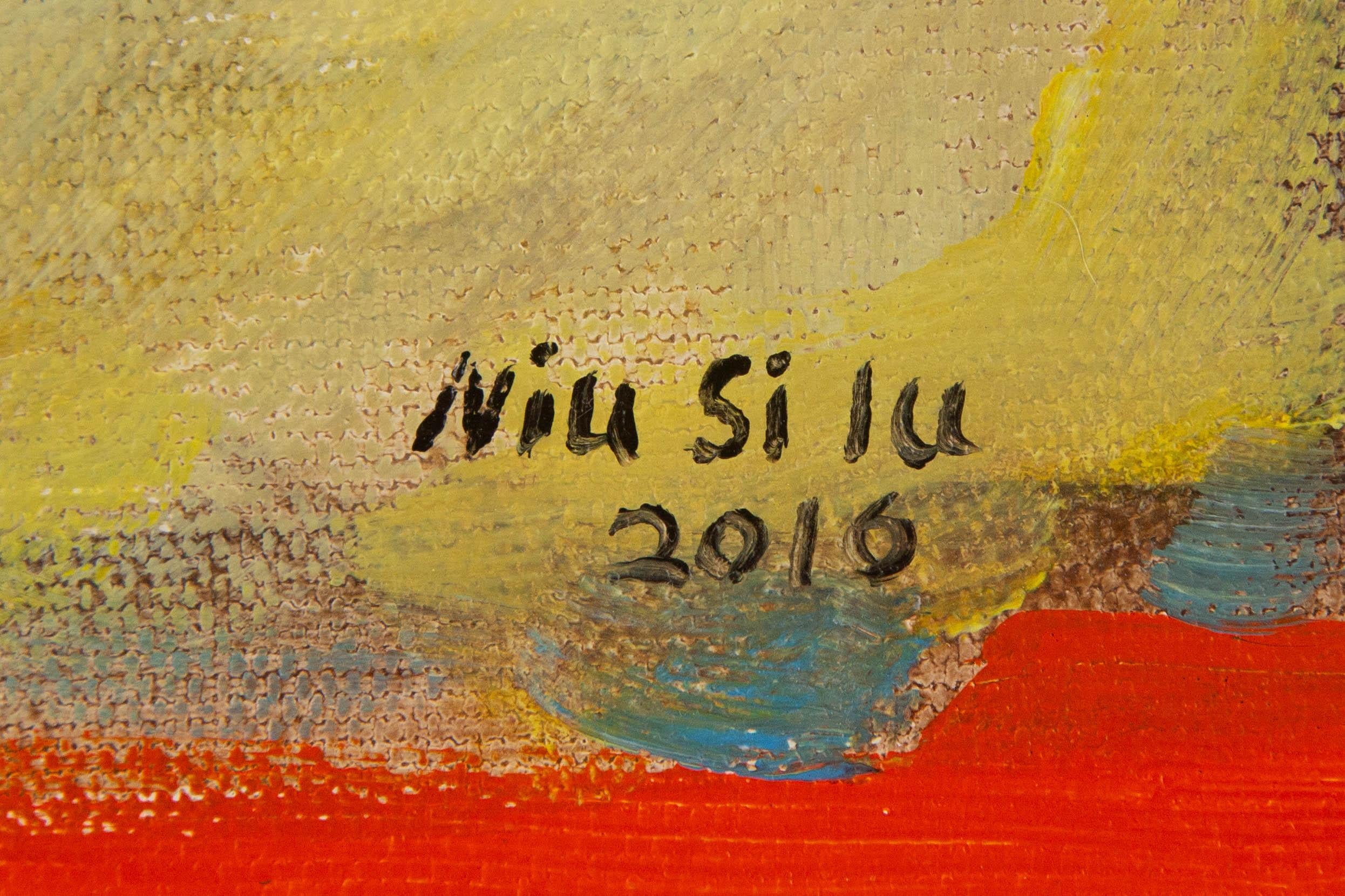 Silu Niu Landscape Original Acrylic On Canvas 
