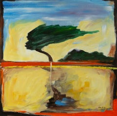 Silu Niu Landscape Original Acrylic On Canvas "Reflection of the Wind"