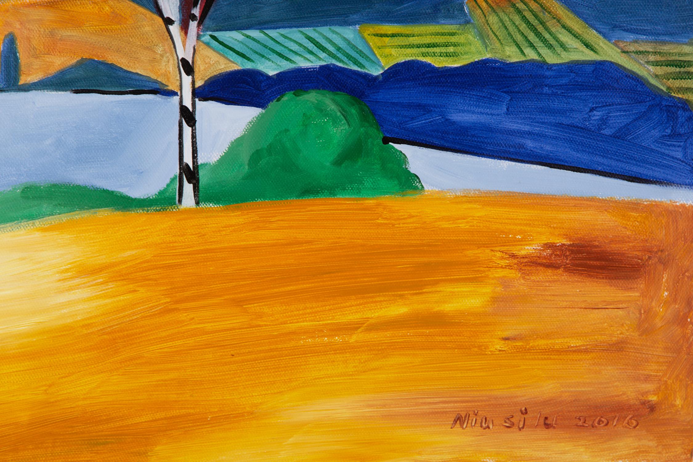 Silu Niu Landscape Original Oil On Canvas 