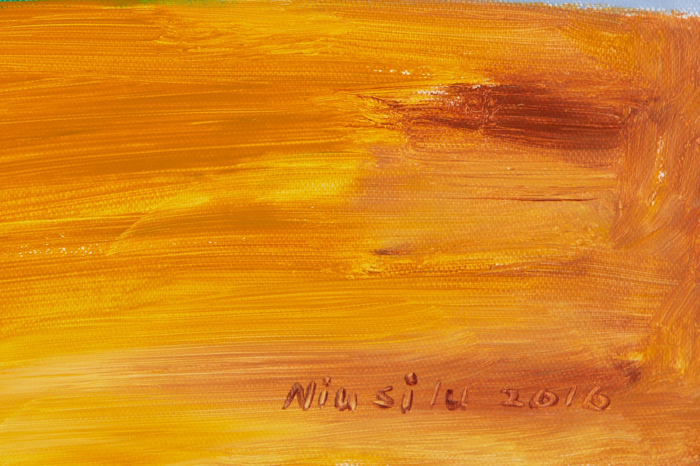 Silu Niu Landschaft, Original, Öl auf Leinwand, „Colorful Mountain 2“ im Angebot 6