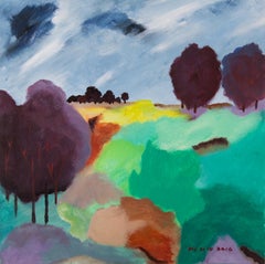 Silu Niu Landschaft, Original-Ölgemälde „Colorful Mountain 1“
