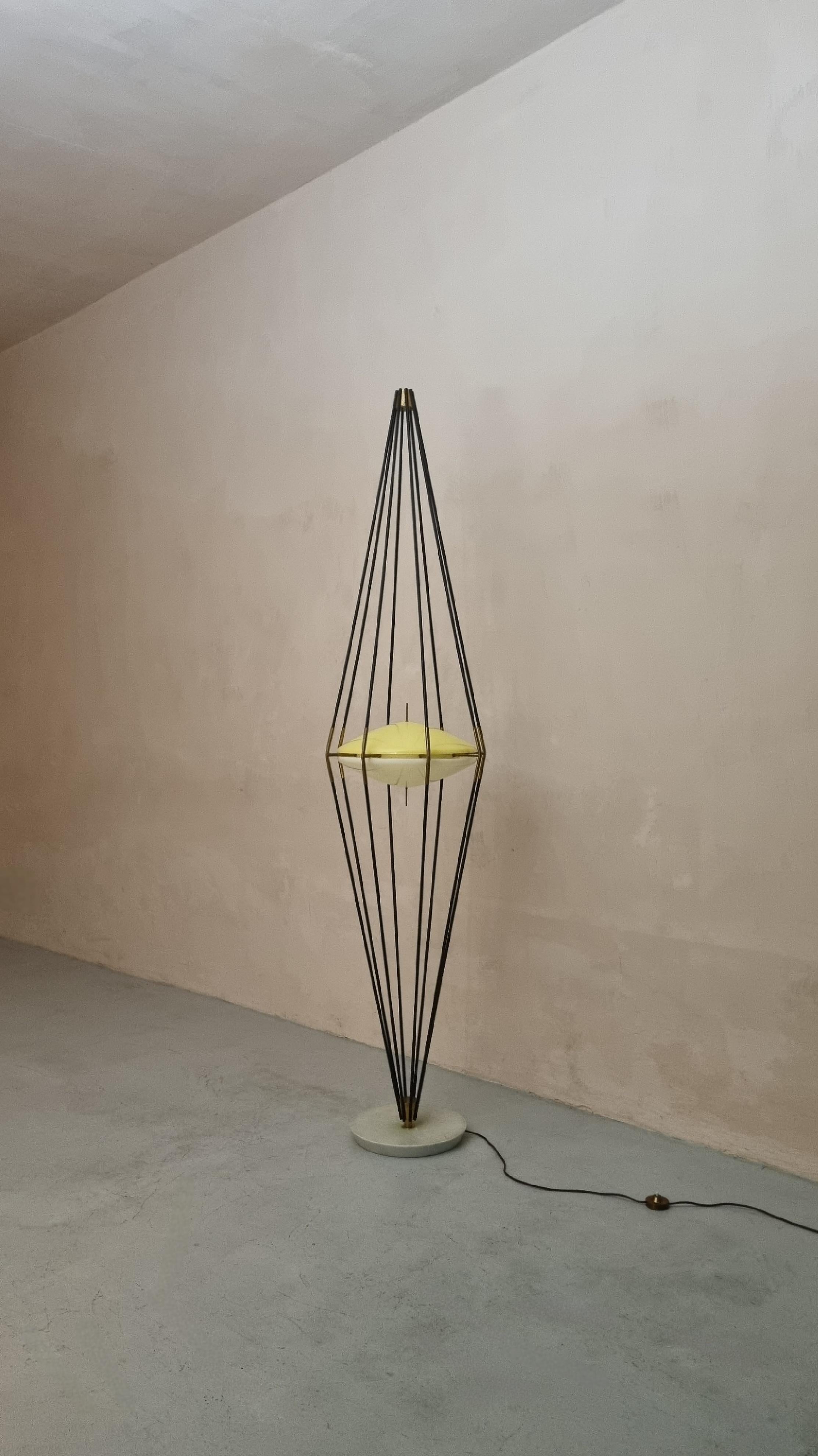 Italian Siluro mod. 12628 floor lamp designed by Angelo Lelii for Arredoluce 1957 in vendita