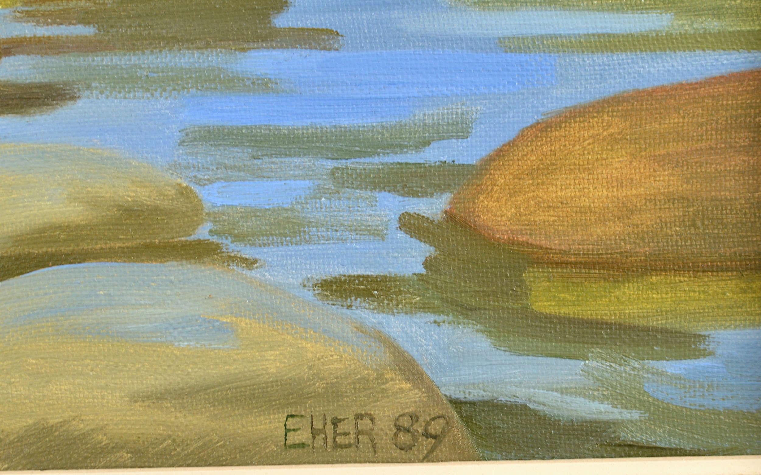 Stones, oil, canvas, with frame 66x56cm For Sale 1