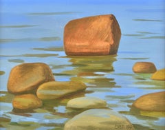 Stones, oil, canvas, with frame 66x56cm