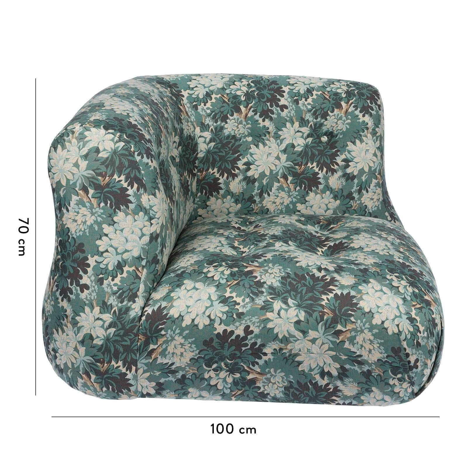 Britannique Fauteuil de château en jacquard argenté - Céruléen en vente